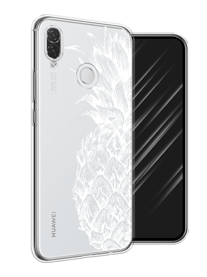 

Чехол Awog на Huawei P Smart Plus "Ананас графика белая", Белый, 68250-10