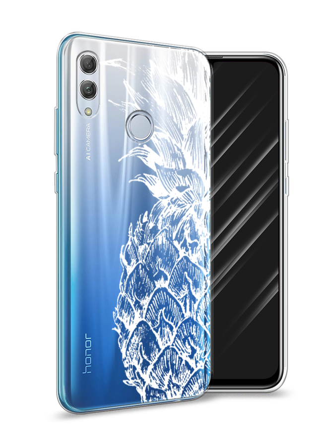 

Чехол Awog на Huawei P Smart 2019 "Ананас графика белая", Белый, 67250-10