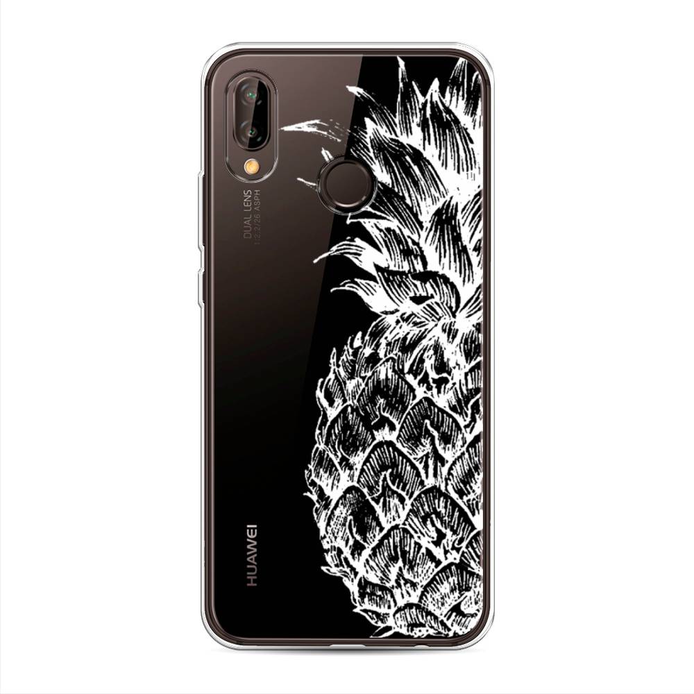 

Чехол Awog на Huawei Nova 3 "Ананас графика белая", Белый, 66150-10