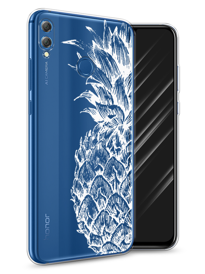 

Чехол Awog на Honor 8X "Ананас графика белая", Белый, 66750-10