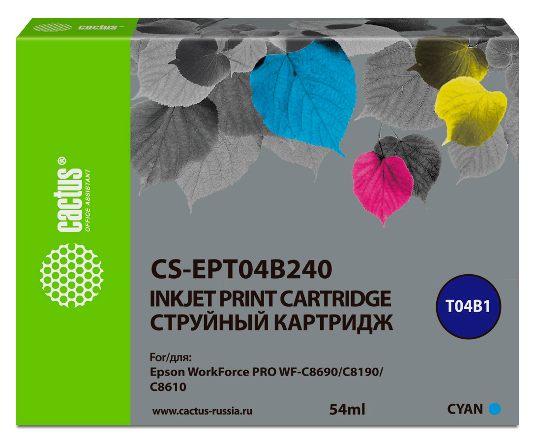 

Картридж для струйного принтера CACTUS CS-EPT04B240 голубой, совместимый, CS-EPT04B240