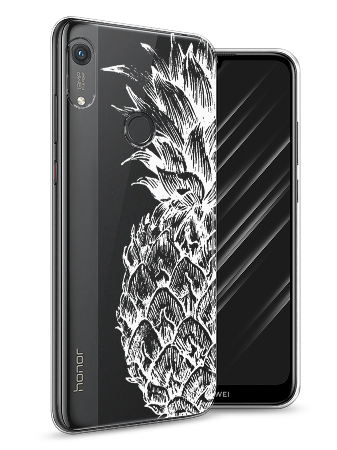 

Чехол Awog на Honor 8A (8A Pro/Prime) "Ананас графика белая", Белый, 68750-10