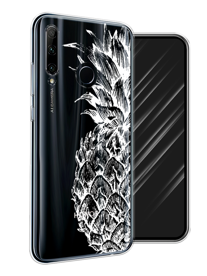 

Чехол Awog на Honor 20 Lite 2019 "Ананас графика белая", Белый, 68950-10