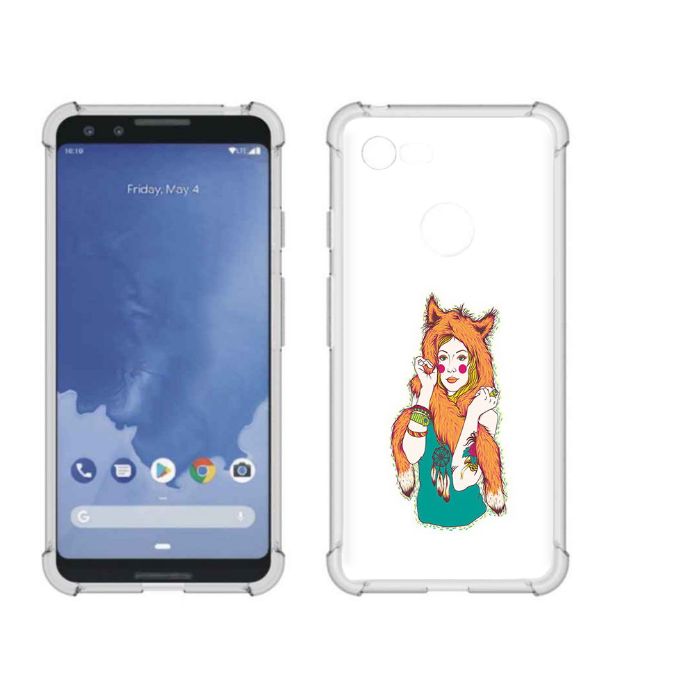 

Чехол MyPads Tocco для Google Pixel 3 Девушка лиса, Прозрачный, Tocco