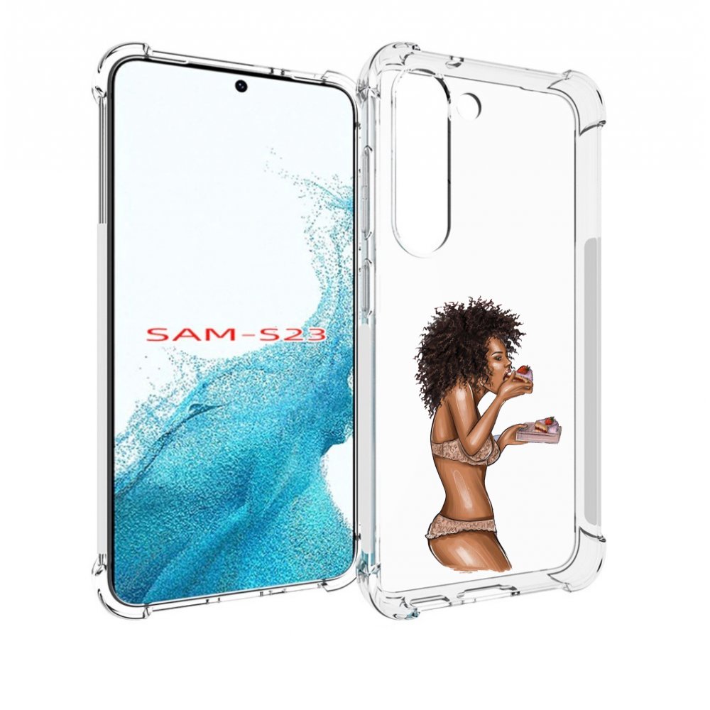 

Чехол MyPads Девушка-с-пирожными женский для Samsung Galaxy S23, Прозрачный, Tocco