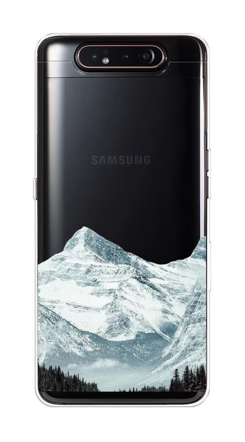 

Чехол на Samsung Galaxy A80 "Горы арт 1", Белый;зеленый, 28350-2