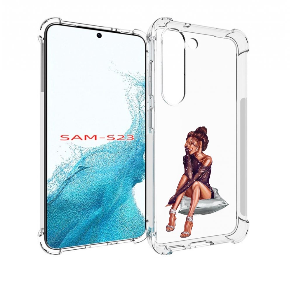 

Чехол MyPads Девушка-на-подушке женский для Samsung Galaxy S23, Прозрачный, Tocco