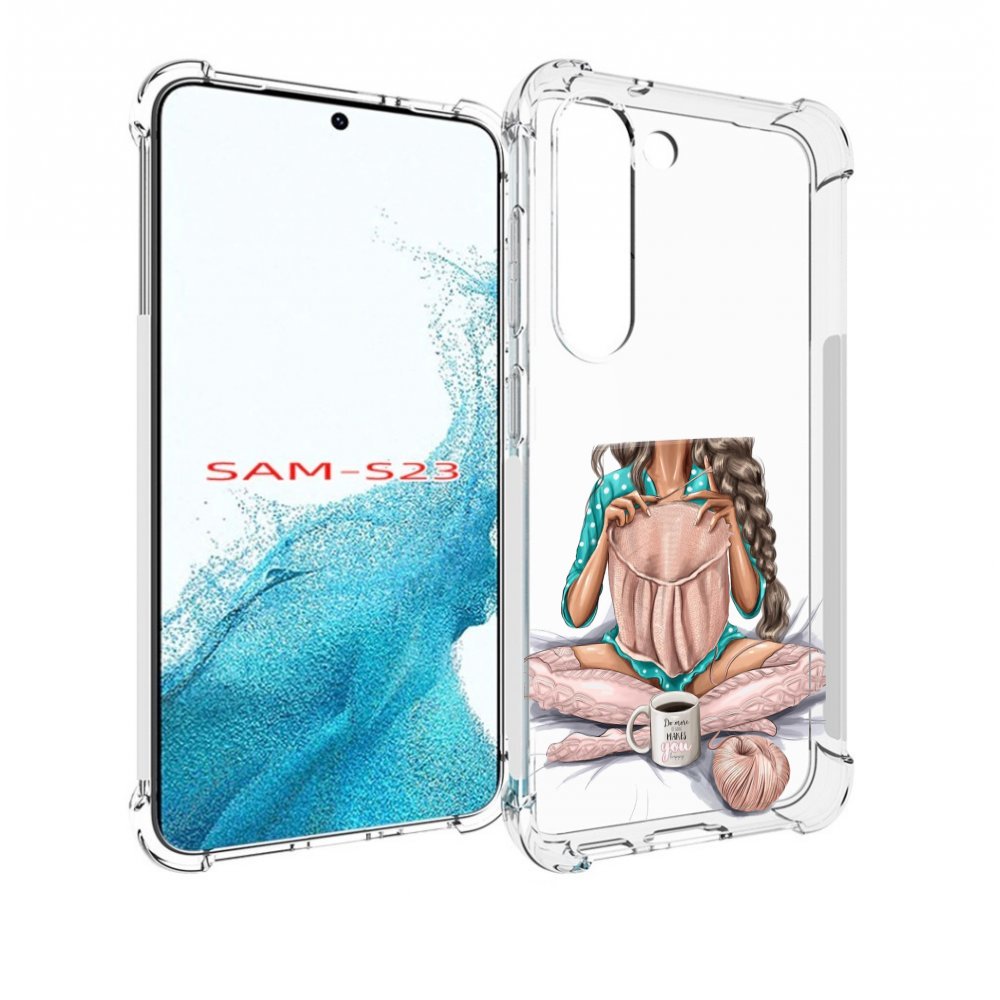 

Чехол MyPads Девушка-вяжет женский для Samsung Galaxy S23, Прозрачный, Tocco