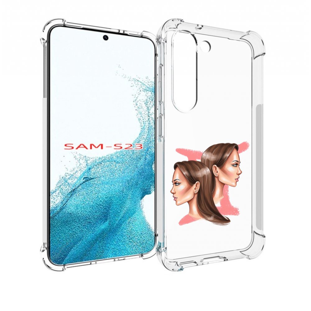 

Чехол MyPads Девушка-Близнецы женский для Samsung Galaxy S23, Прозрачный, Tocco