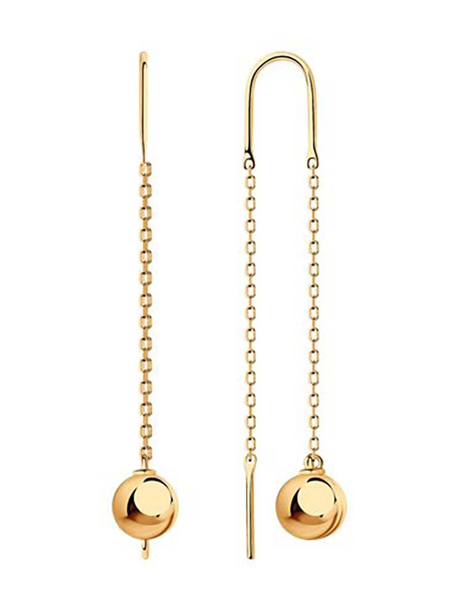 

Серьги из серебра без вставки 585Gold 702008907, 702008907