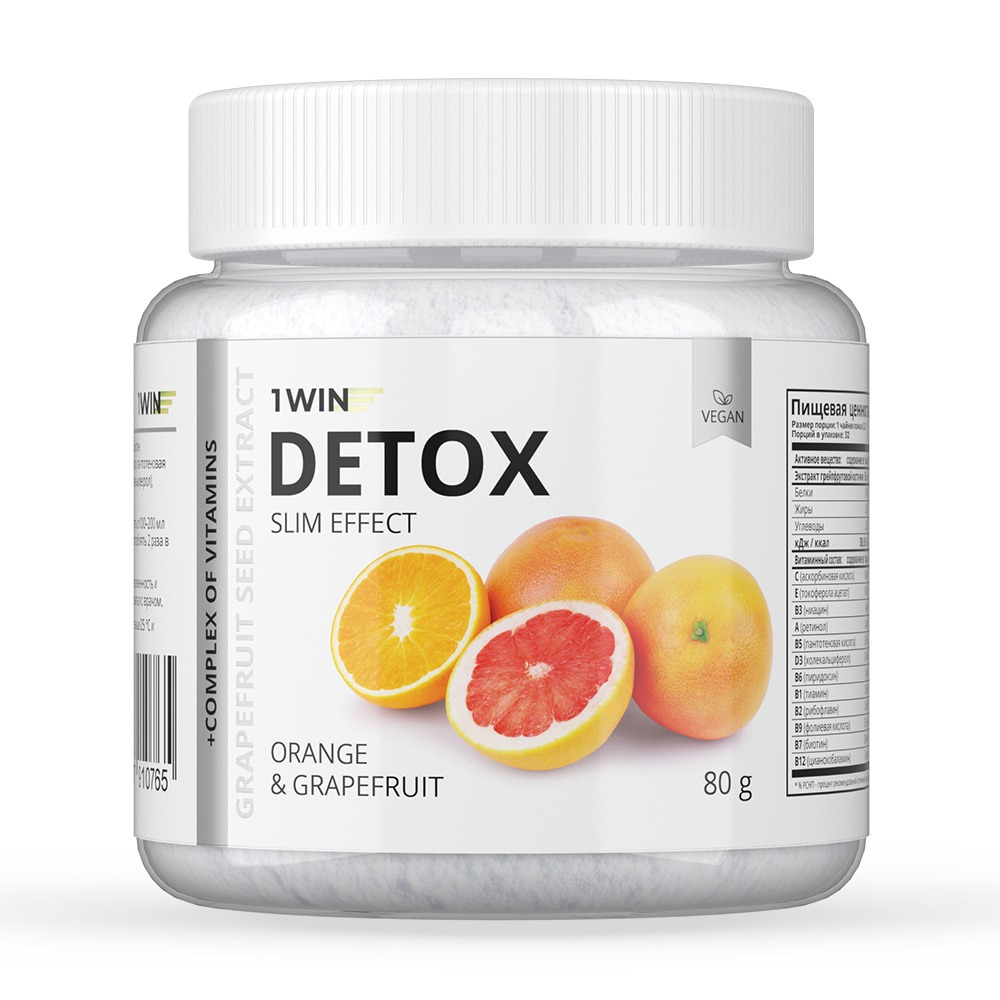 Напиток дренажный 1WIN Detox Slim Effect апельсин и грейпфрут порошок порции 32 шт.