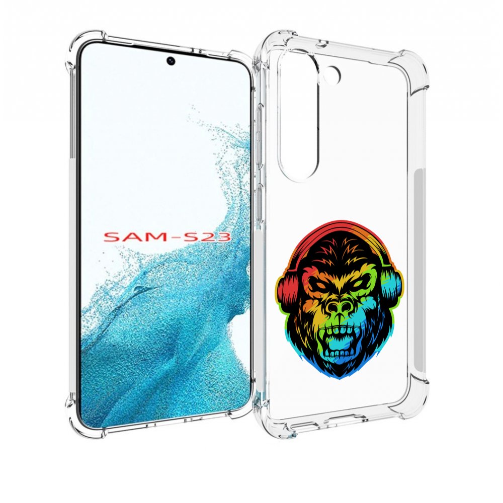 

Чехол MyPads Горилла-в-наушниках для Samsung Galaxy S23, Прозрачный, Tocco
