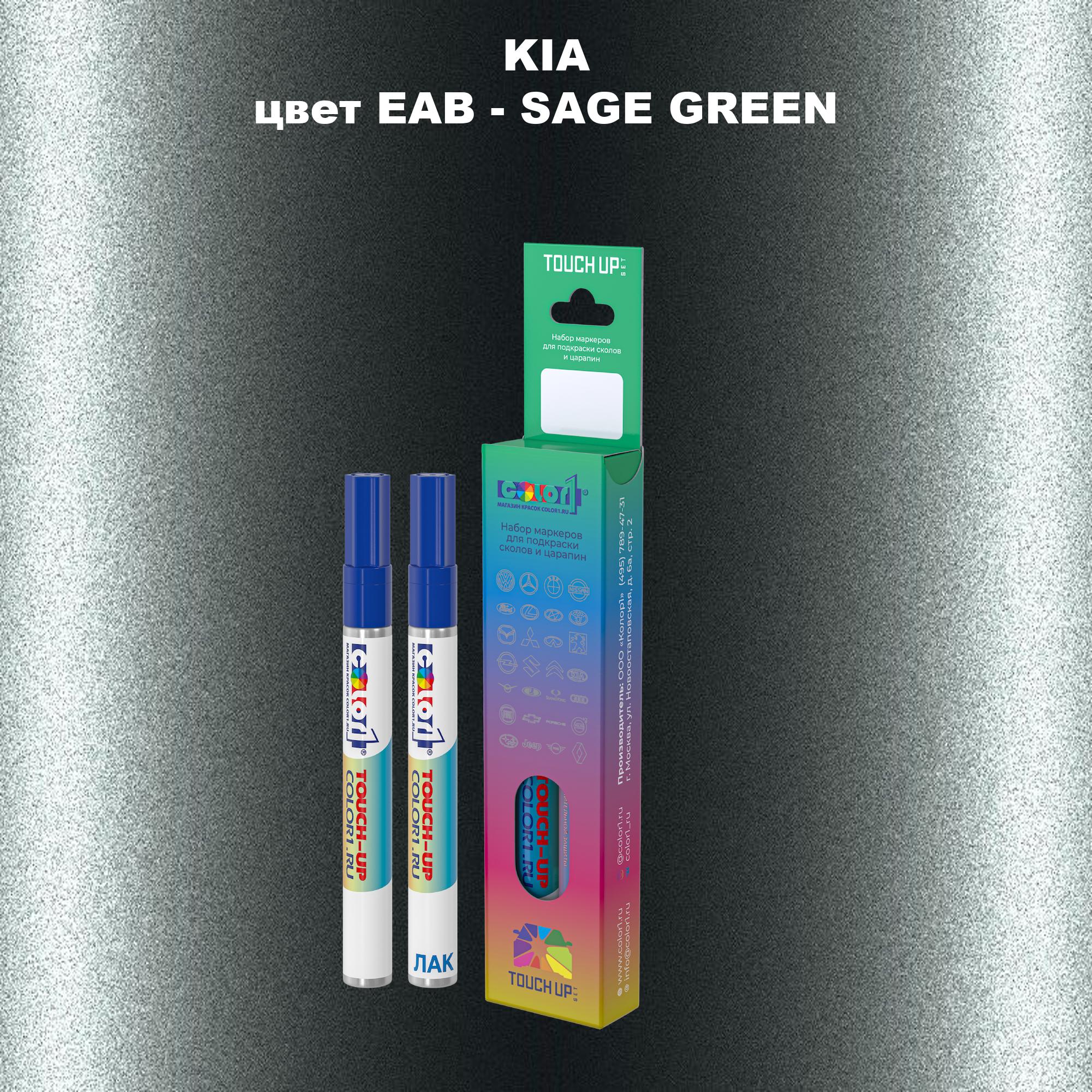 

Маркер с краской COLOR1 для KIA, цвет EAB - SAGE GREEN, Прозрачный
