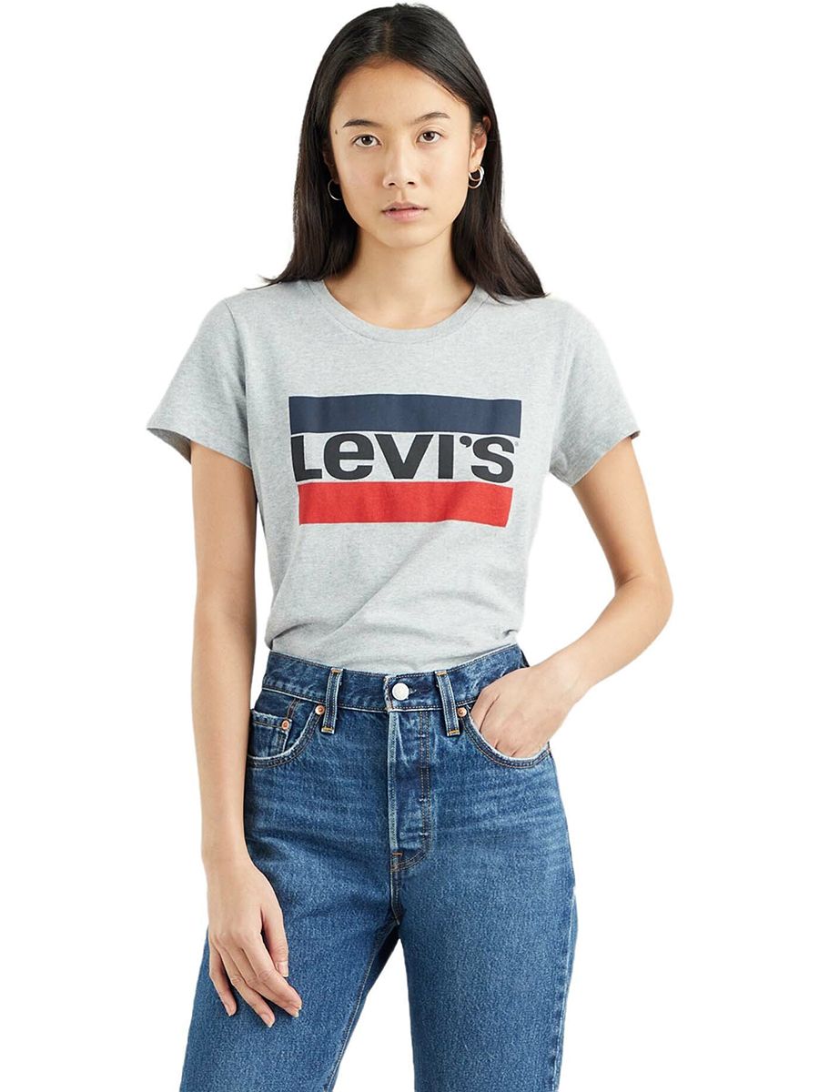 

Футболка женская Levi's The Perfect Tee серая 40, Серый, The Perfect Tee