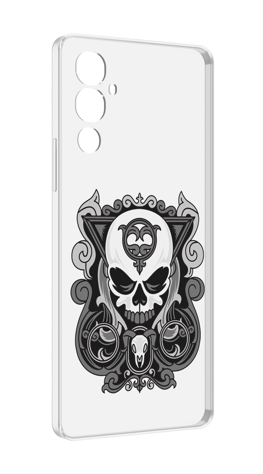 

Чехол MyPads орнамент-на-черепе для Tecno Pova 4, Прозрачный, Tocco