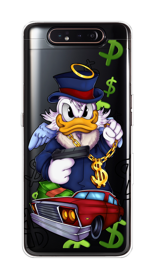 

Чехол на Samsung Galaxy A80 "Scrooge McDuck with a Gold Chain", Красный;синий;белый, 28350-6