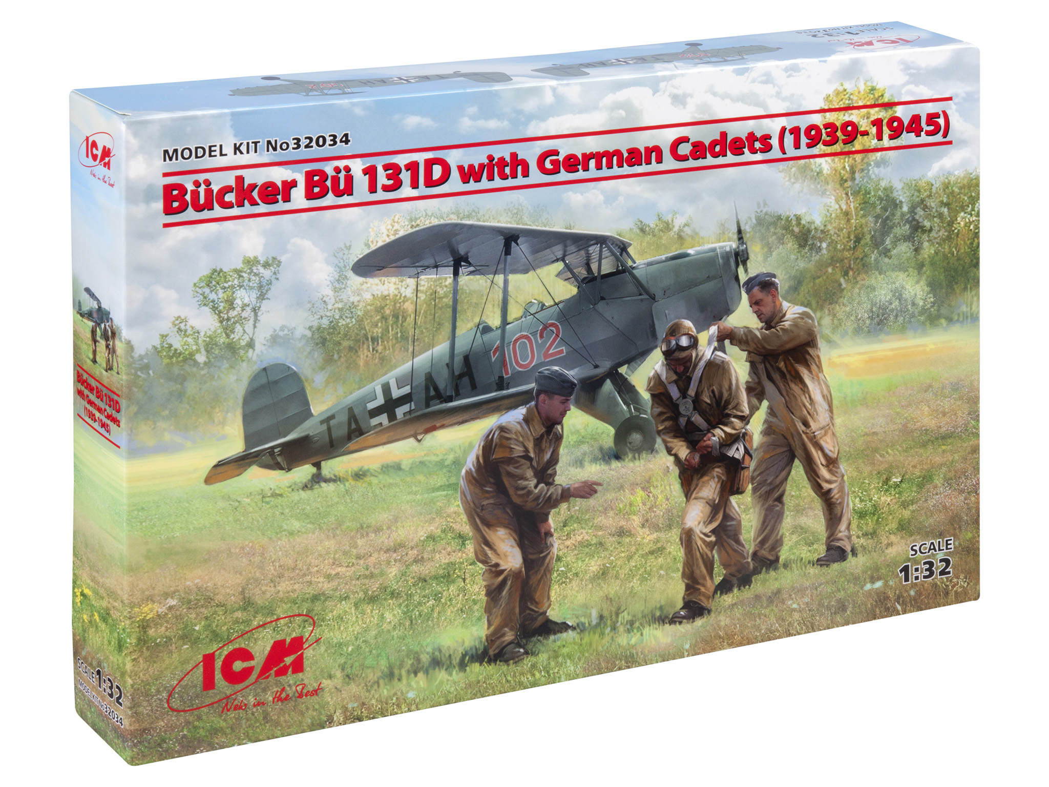 

Сборная модель ICM 1/32 Bucker Bu 131D с германскими кадетами (1939-1945 гг.) 32034