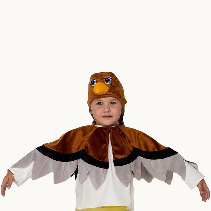 фото Карнавальный костюм «воробей», шапка, накидка, 5-7 лет, рост 122-134 см бока