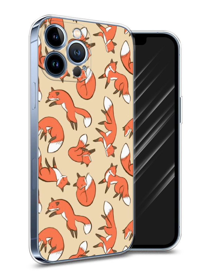 

Чехол Awog на Apple iPhone 13 Pro Max / Айфон 13 Pro Max "Лисички фон", Разноцветный, 14450-3