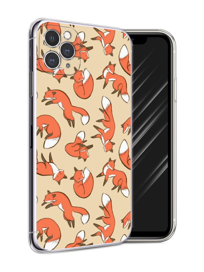 

Чехол Awog на Apple iPhone 11 Pro Max / Айфон 11 Pro Max "Лисички фон", Разноцветный, 12250-3