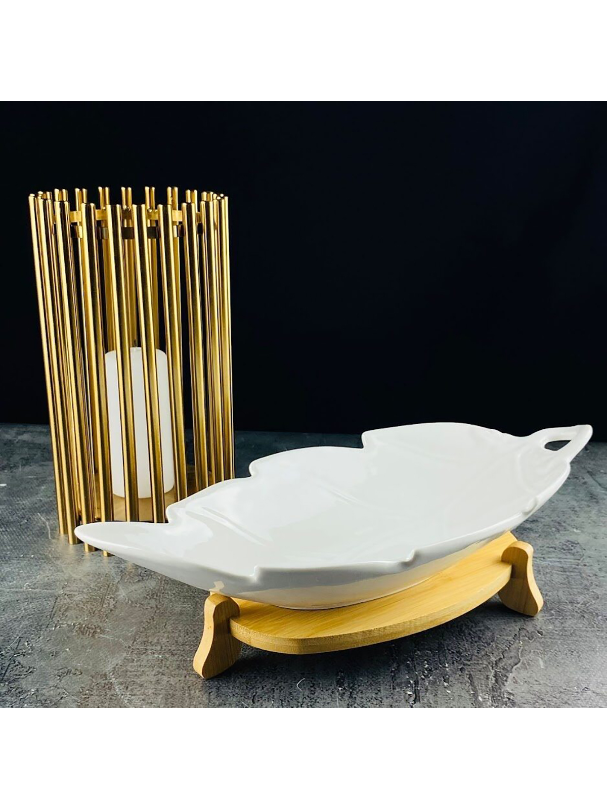 

Блюдо на подставке Lenardi Bamboo, фарфор, 42 см