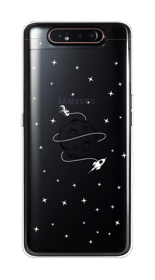 

Чехол на Samsung Galaxy A80 "Полет вокруг луны", Белый;серый;черный, 28350-2