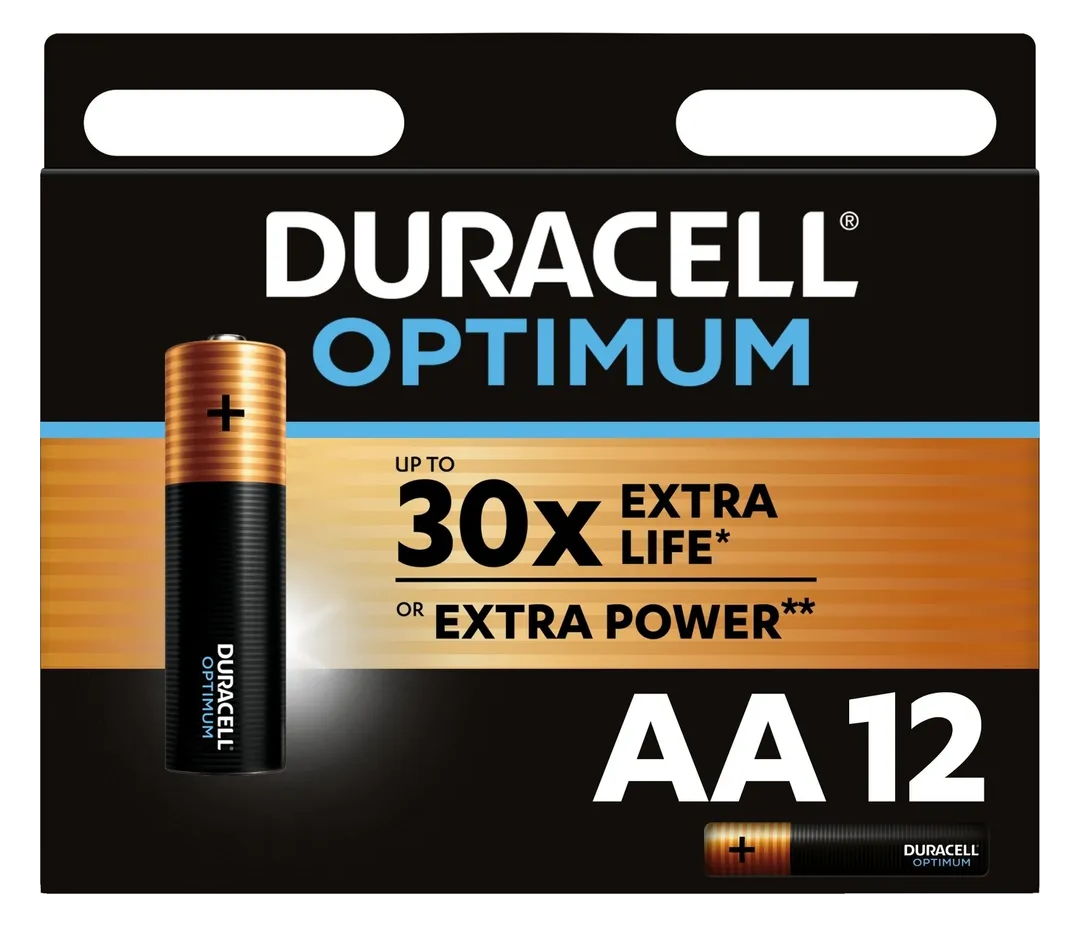 Батарейка Duracell ALKALINE OPTIMUM AA 12 шт батарейка алкалиновая duracell optimum aaa 1 5v упаковка 4 шт б0056021 duracell б0056021