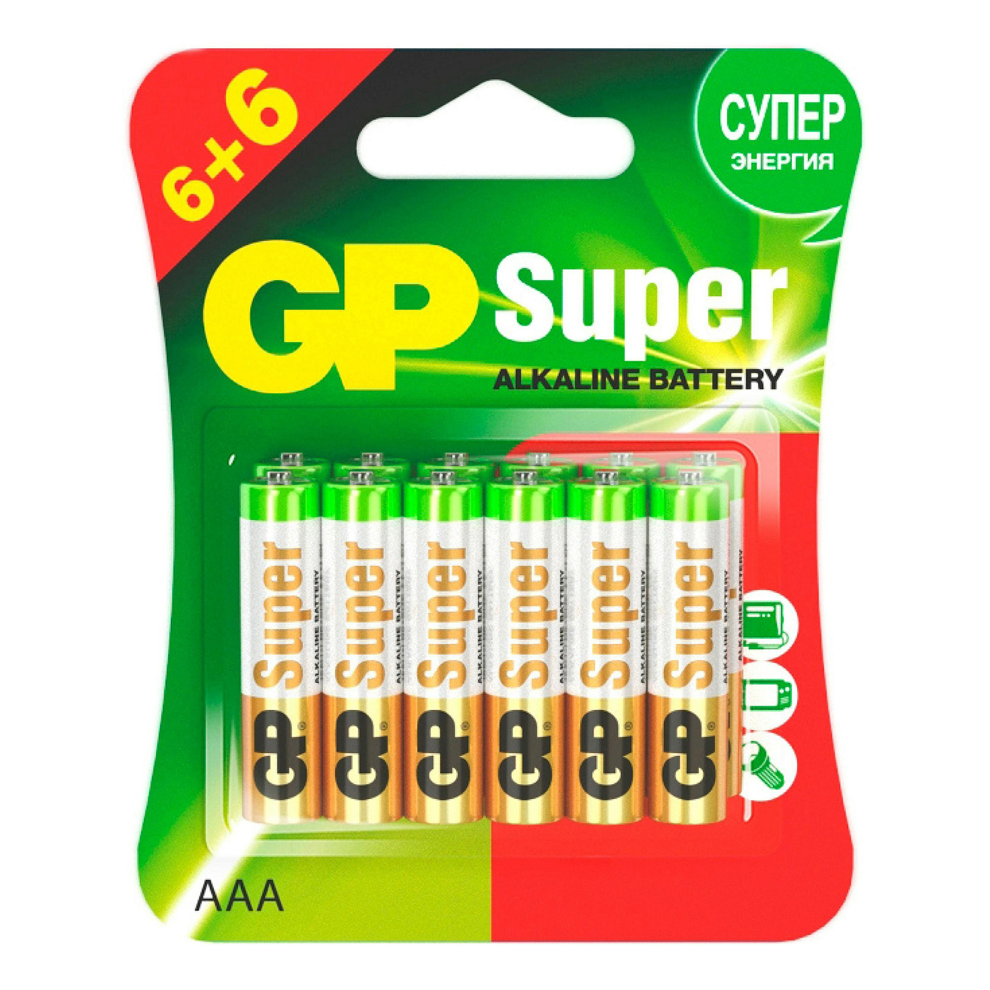 

Батарейки GP Super Alkaline AAA LR03 12 шт, GP Super Alkaline