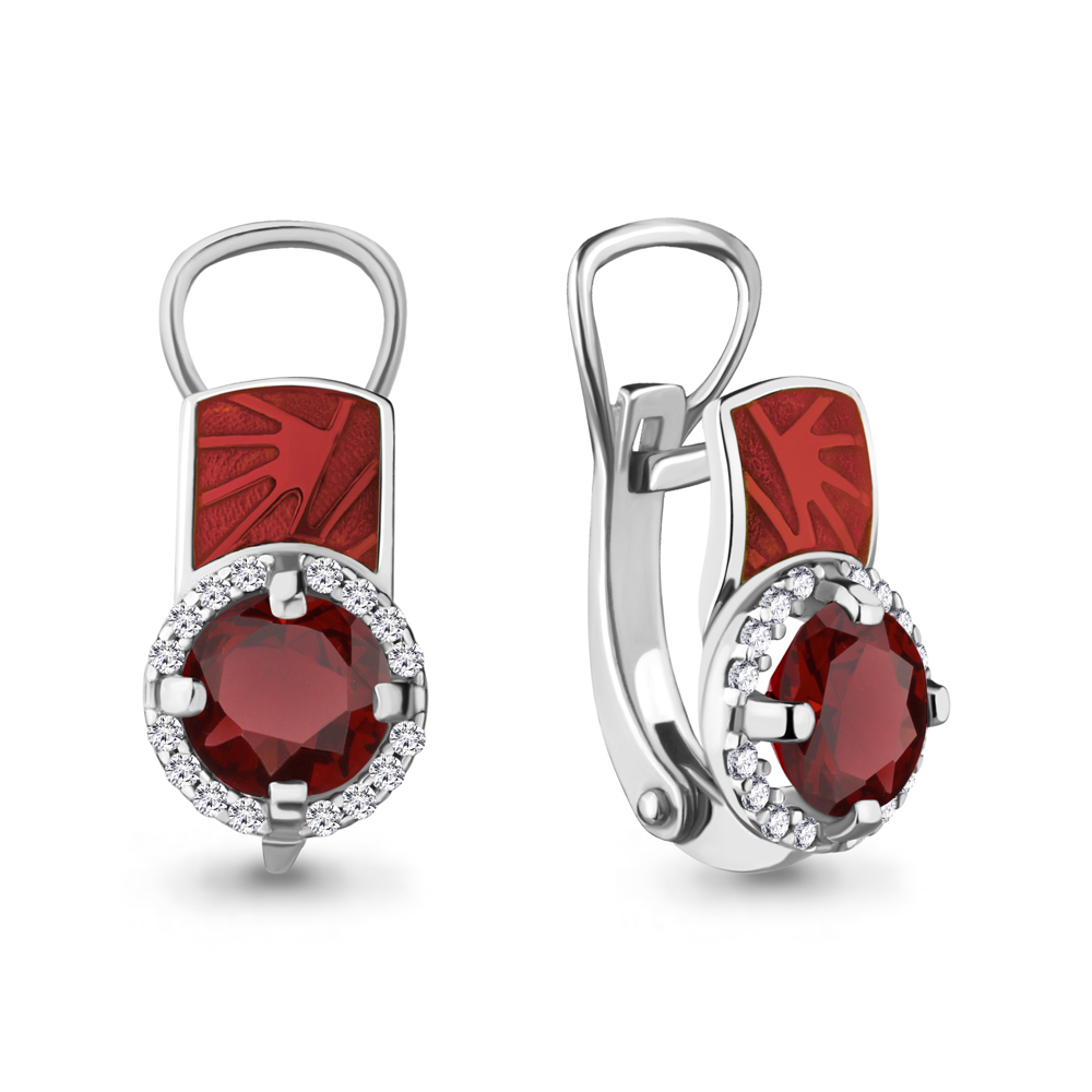 

Серьги из серебра с гранатом Aquamarine 4464103А_925_р, 4464103А_925_р