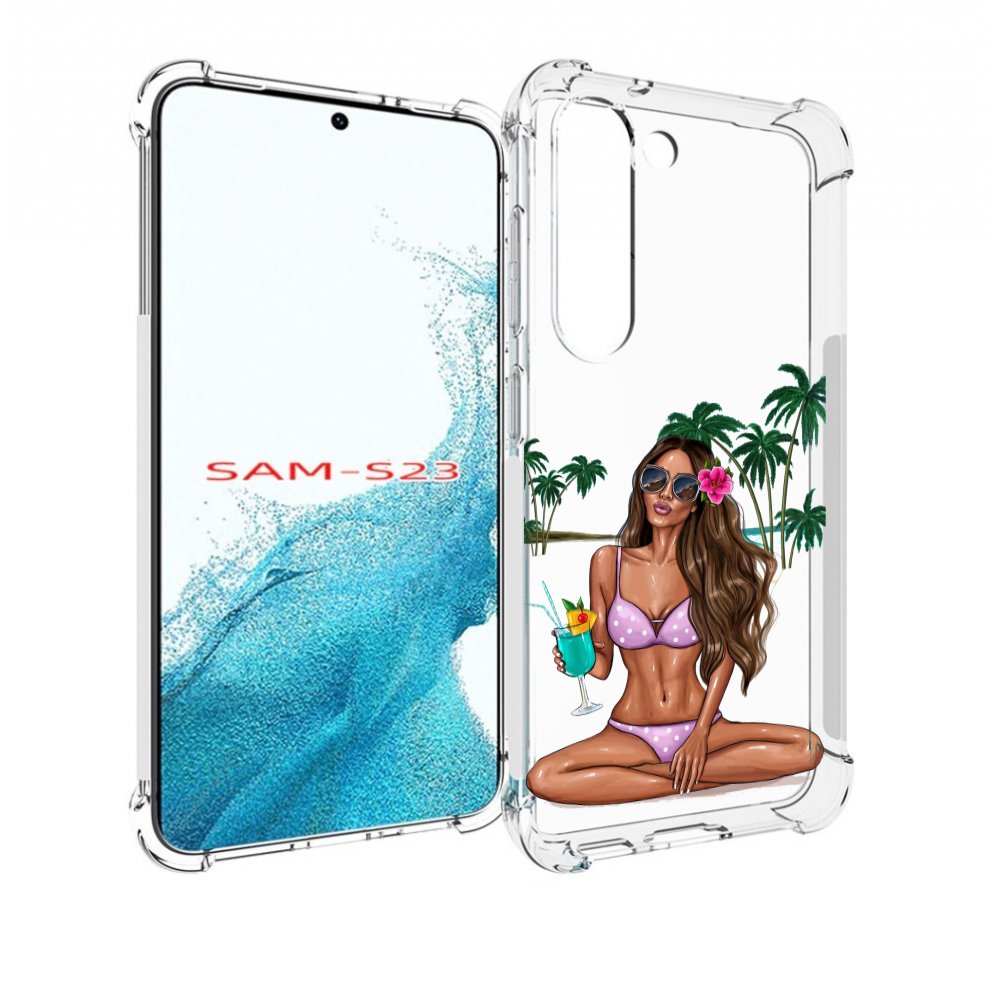 

Чехол MyPads Гавайская-девушка женский для Samsung Galaxy S23, Прозрачный, Tocco
