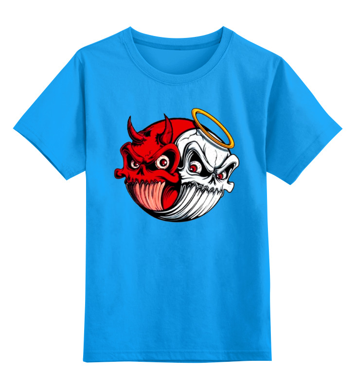

Детская футболка Printio Angel & devil цв.голубой р.128, 0000000732810