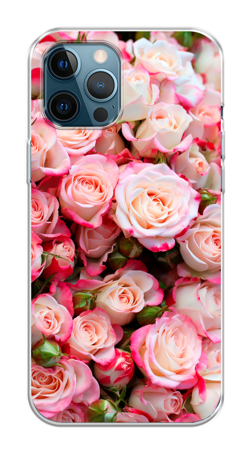 

Чехол на Apple iPhone 12 Pro Max "Много роз", Розовый, 12750-2