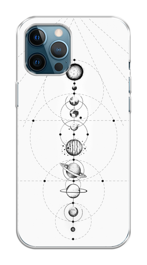 

Чехол на Apple iPhone 12 Pro Max "Парад планет", Серый, 12750-2