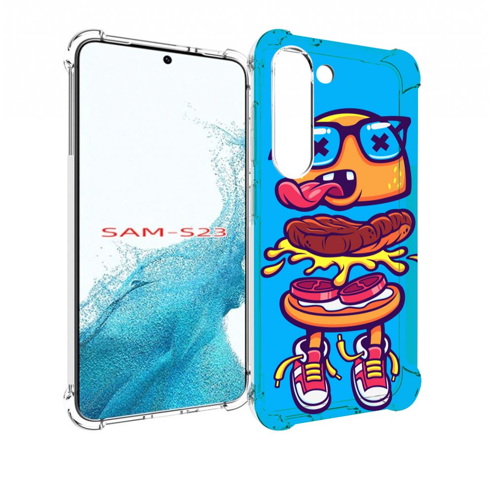 Чехол MyPads Бургер с очками для Samsung Galaxy S23