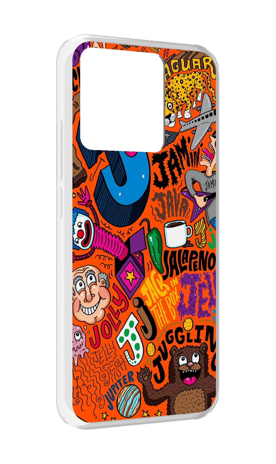 

Чехол MyPads Tocco для Xiaomi Redmi 10A funky-decor, Прозрачный, Tocco