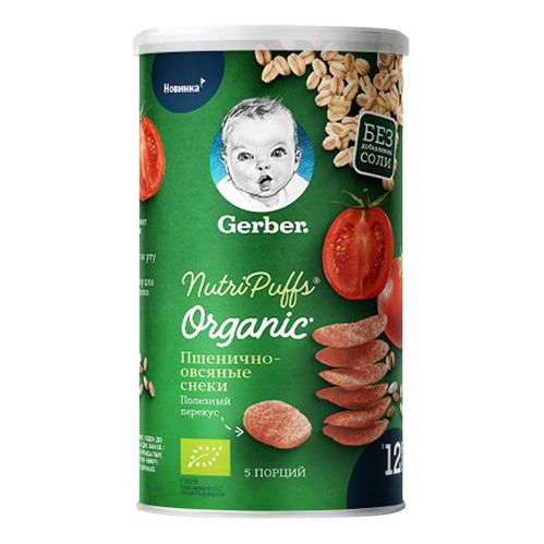 

Снеки пшенично-овсяные Gerber Organic с томатом и морковью 35 г