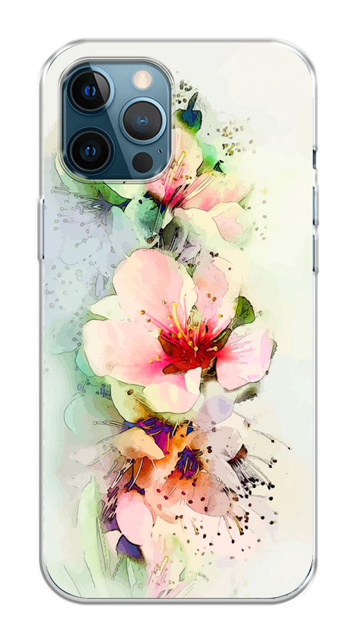 

Чехол на Apple iPhone 12 Pro Max "Нежные цветы", Зеленый;розовый, 12750-2