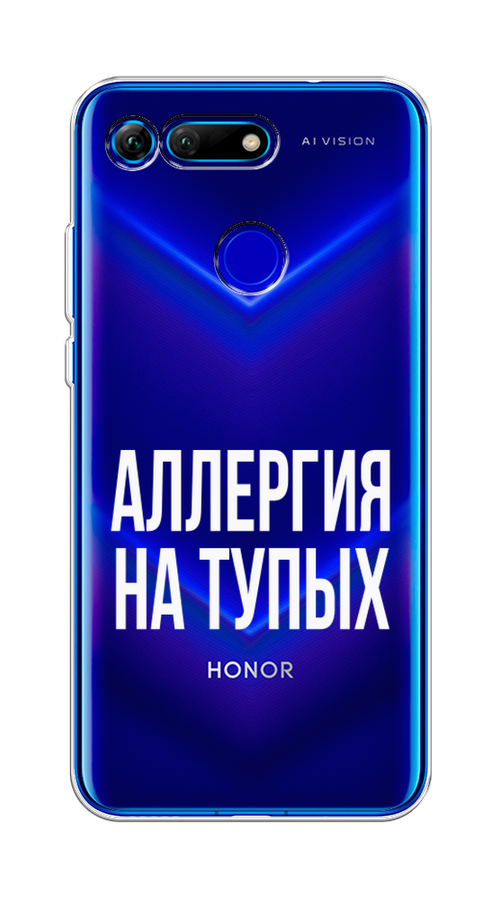 

Чехол Awog на Honor V20 (View 20) "Аллергия для тупых", Прозрачный;бежевый, 67350-6