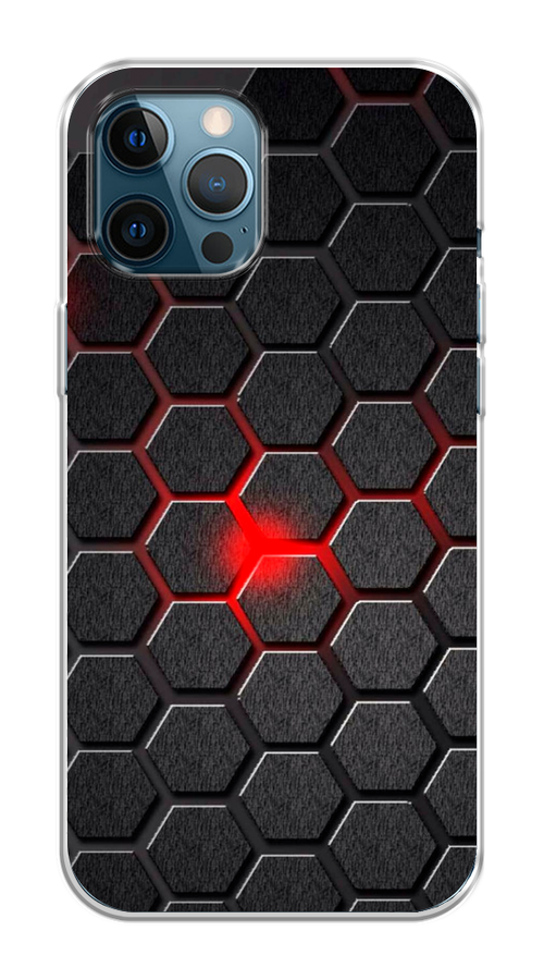 

Чехол на Apple iPhone 12 Pro Max "Соты красные", Красный;черный;серый, 12750-3