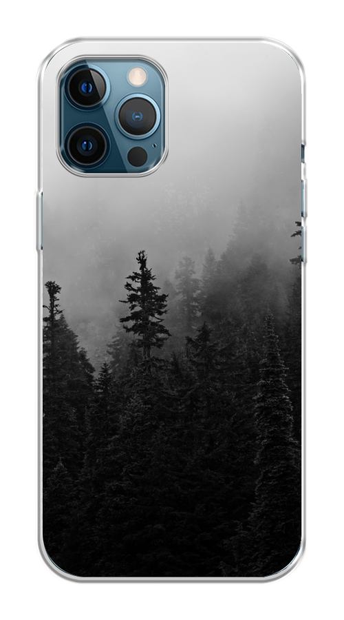 

Чехол на Apple iPhone 12 Pro Max "Туманный лес", Серый;черный, 12750-2