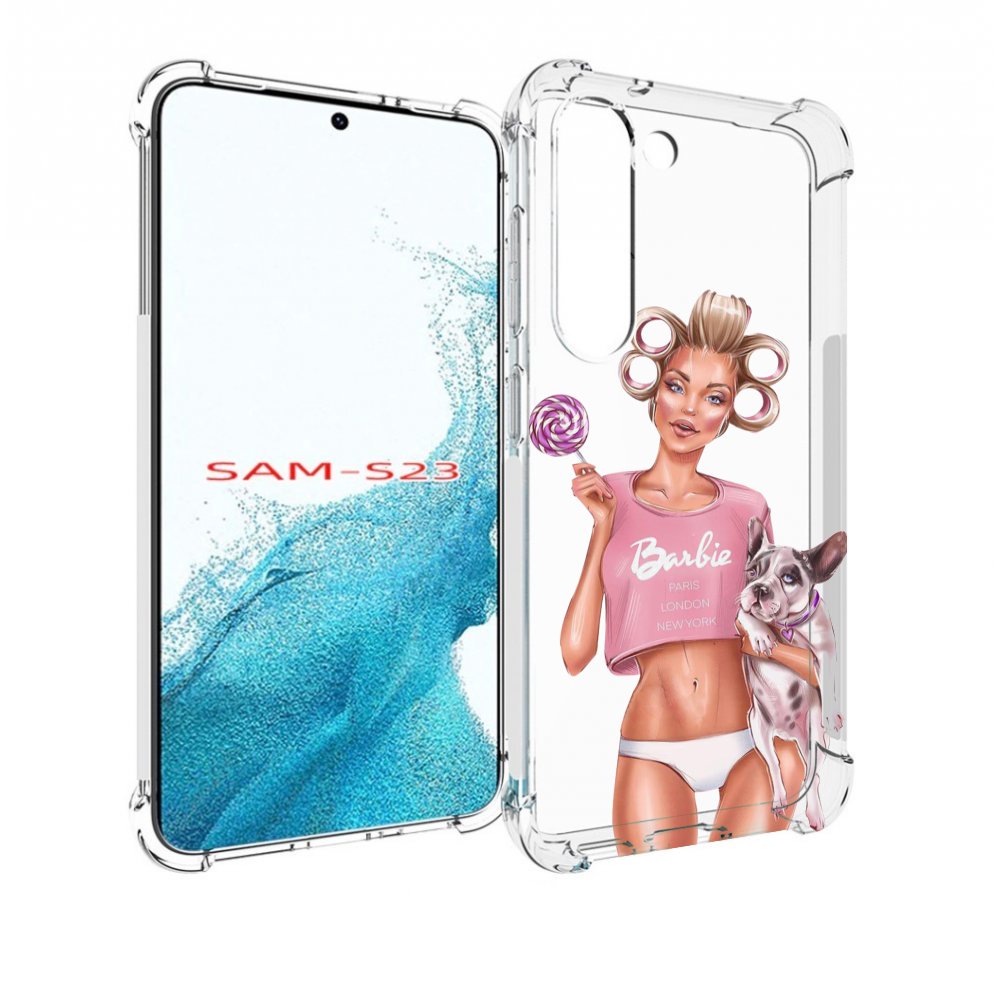

Чехол MyPads Барби-с-собачкой женский для Samsung Galaxy S23, Прозрачный, Tocco