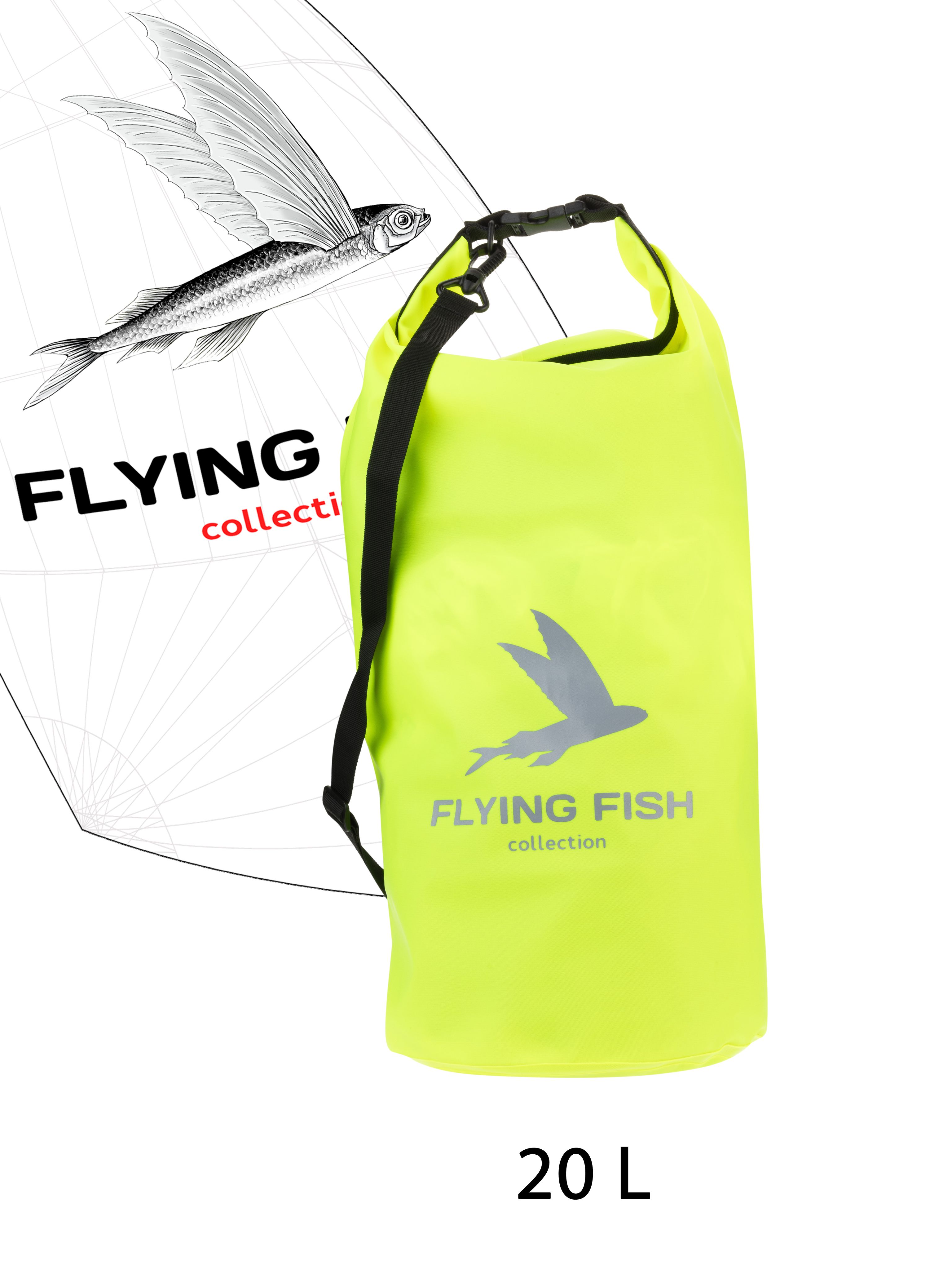 

Гермомешок FLYING FISH collection для яхтинга желтый 20 л, для яхтинга