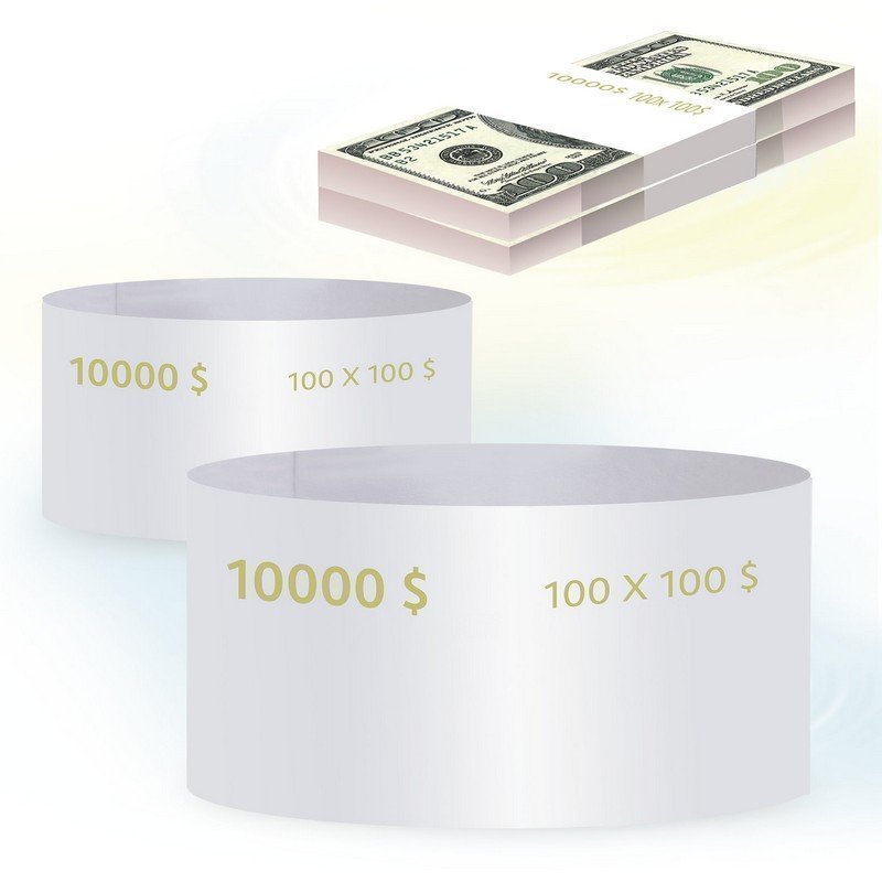 Бандероли кольцевые, комплект 500 шт, номинал 100 долларов