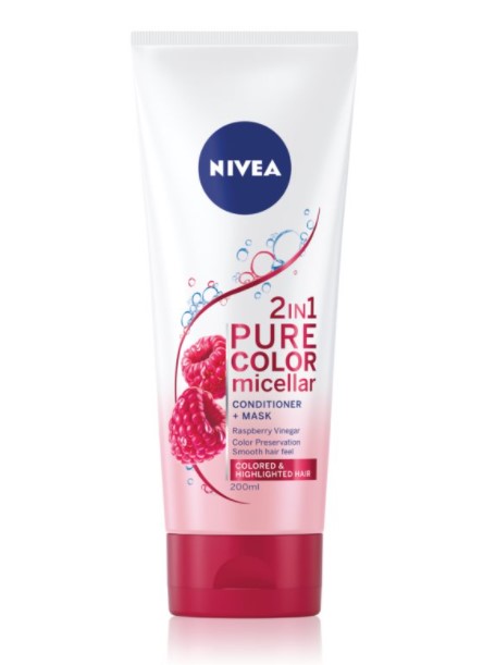 фото Кондиционер-маска мицеллярная 2 в 1 nivea pure color для окрашенных волос, 200 мл