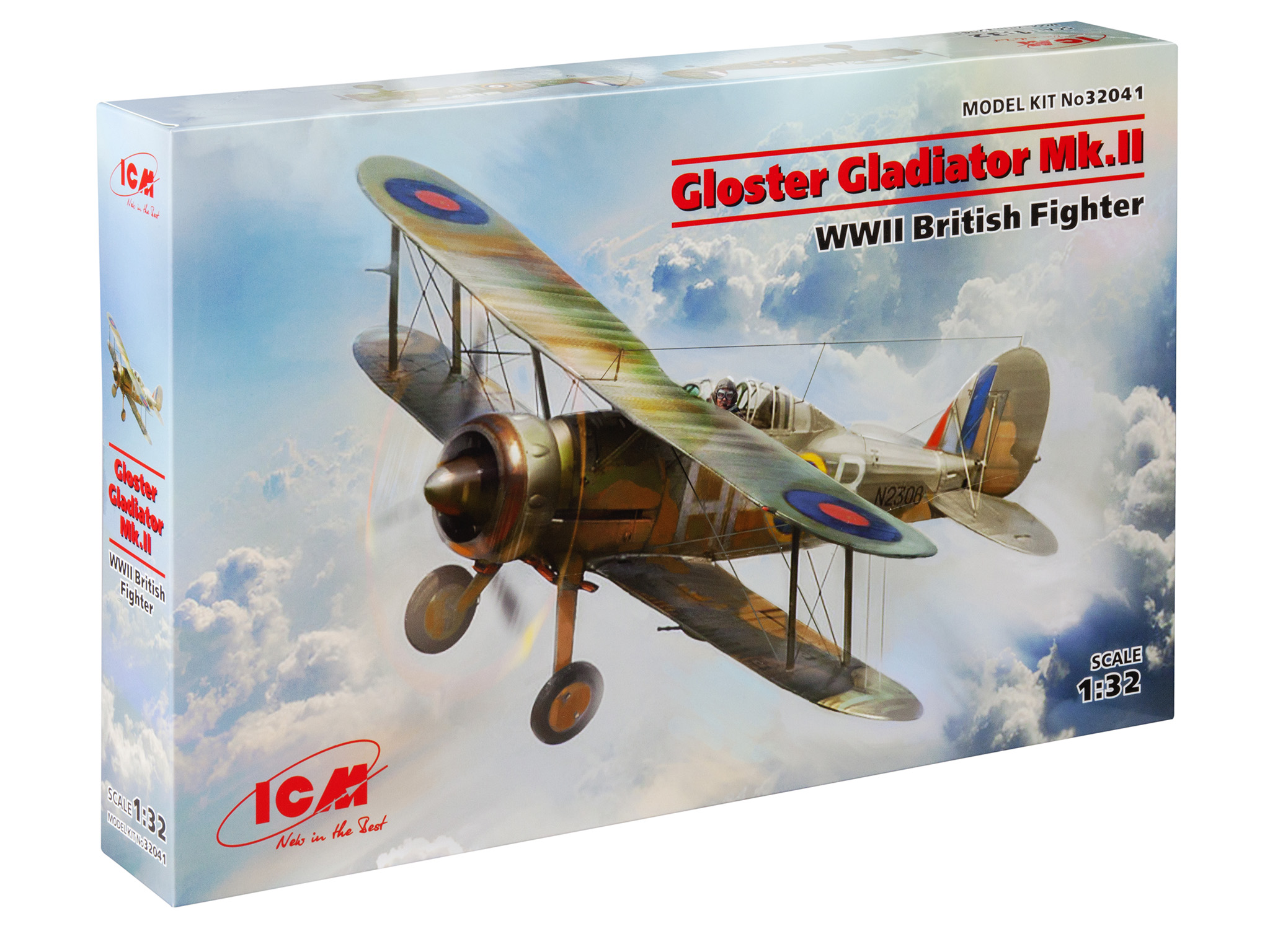 

Сборная модель ICM 1/32 ,Gloster Gladiator Mk.IIбританский истребитель II MB 32041