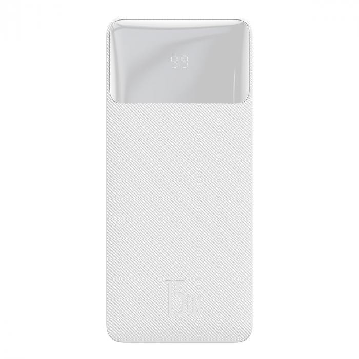 Внешний аккумулятор BASEUS Bipow Digital Display 15W, 3.0A (10000 mAh), белый