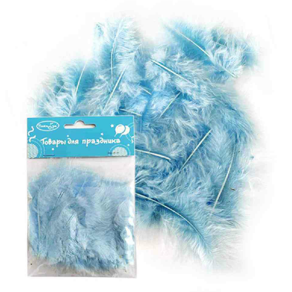 Перья декоративные Патибум Light blue 30 шт