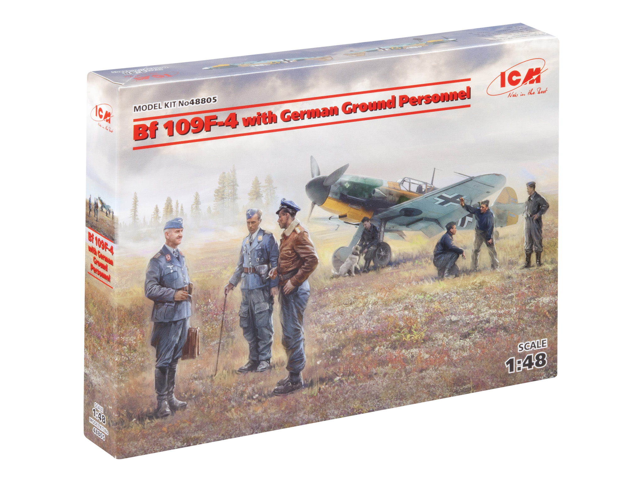 фото Сборная модель icm 1/48 bf 109f-4 с германским наземным персоналом 48805