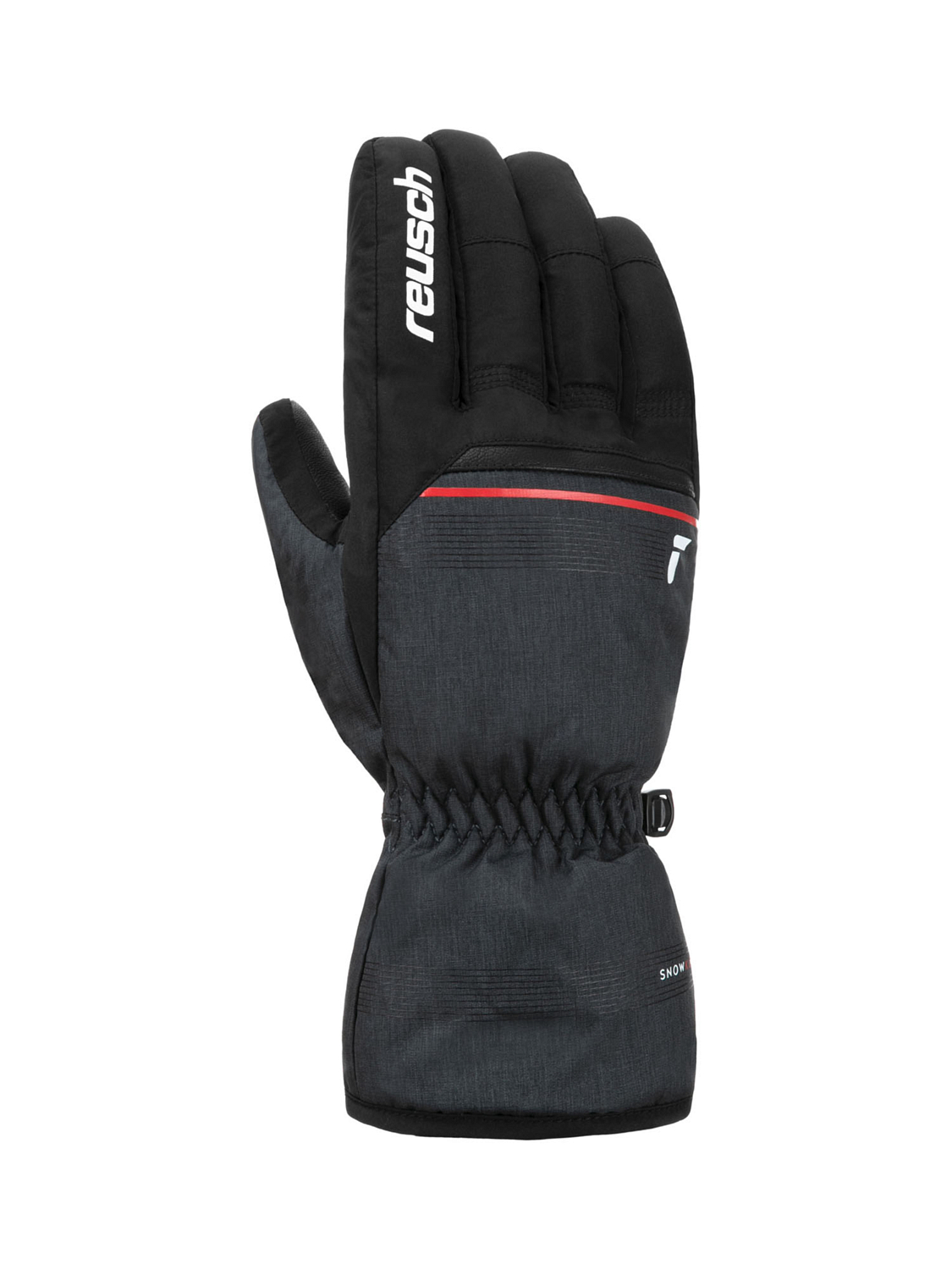 Перчатки Reusch Snow King Blck/Blck Melang/Fire Red (Inch (Дюйм):9)