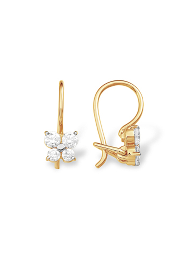 

Серьги из желтого золота с фианитом Kari Jewelry С13215805, С13215805